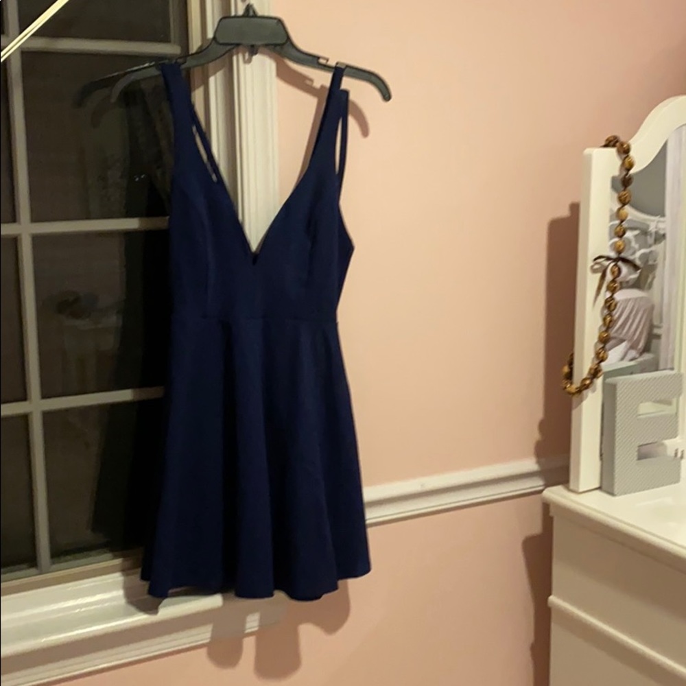lulus deep v flare dress